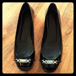 GUCCI black patent leather flats